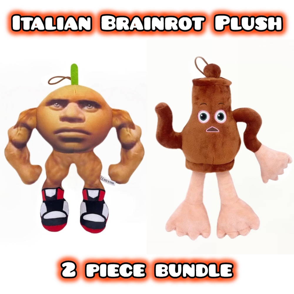 Italian Brainrot Plush Gift Bundle Udin Din Din Dun & Ta Ta Ta Sahur Teapot NWT
